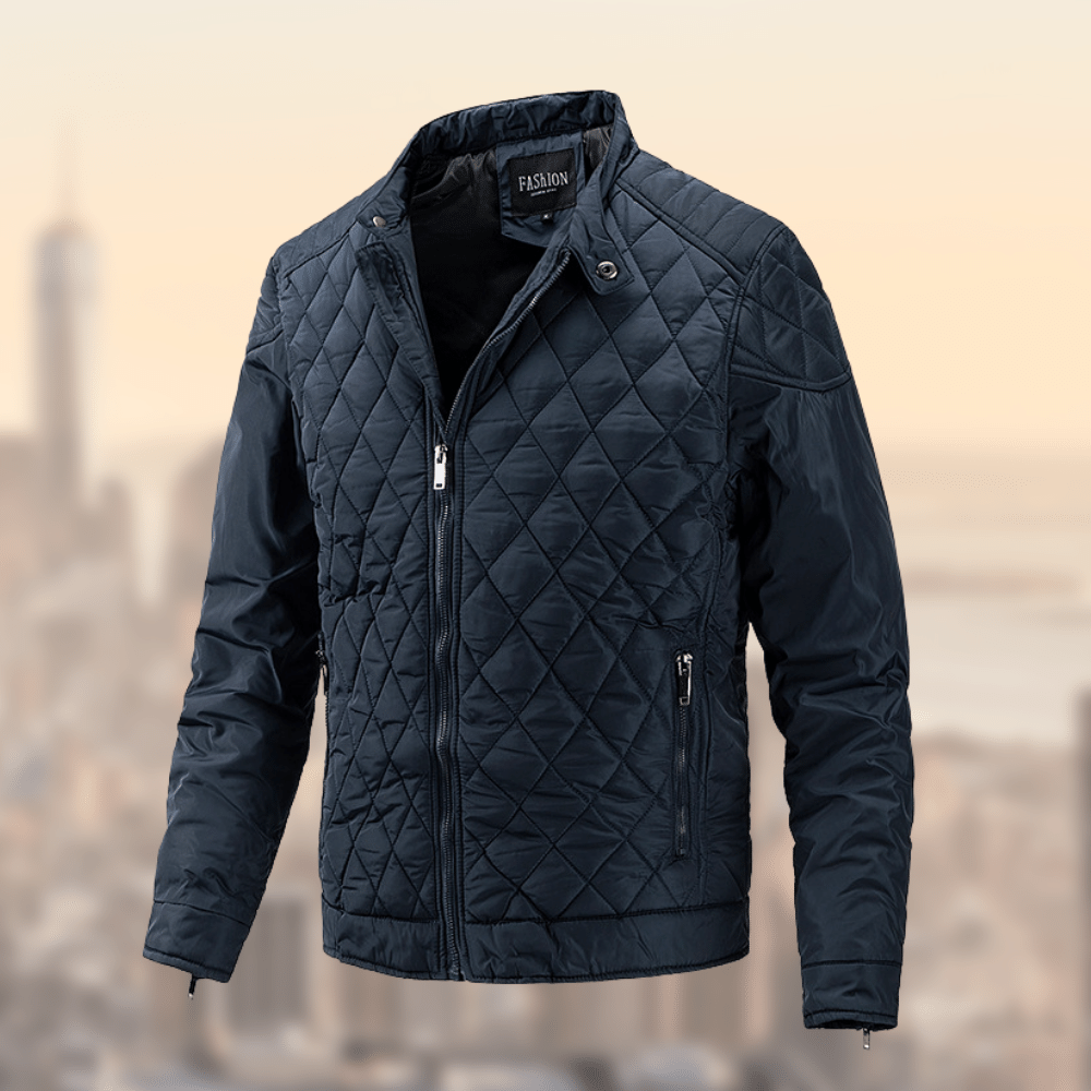 Men's stylish quilted lightweight bomber jacket, perfect versatile outerwear for spring and fall.