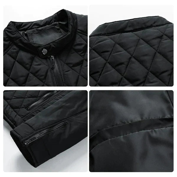 Modern men's quilted lightweight bomber jacket. A stylish & versatile choice for spring and fall outerwear.