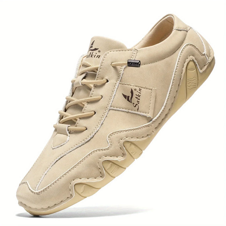 Barefoot-inspired men's retro lace-up shoes, offering a stylish & minimalist feel for casual wear.