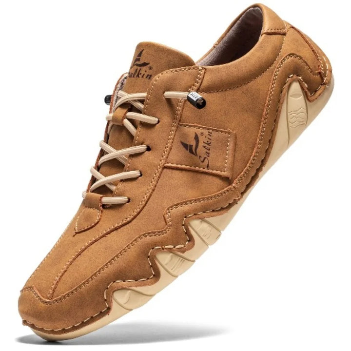 Stylish men's retro barefoot lace-up shoes, offering comfort and flexibility for casual wear.