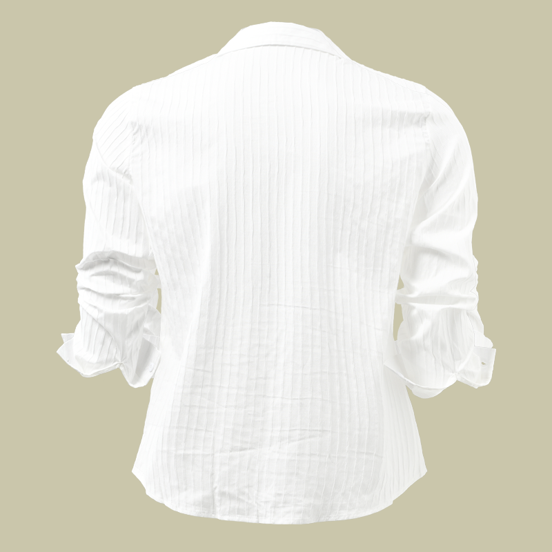 Casual yet smart men's top: ribbed long sleeve button-front shirt