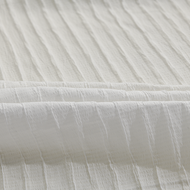 Fashion-forward men's button-front shirt with a unique ribbed texture