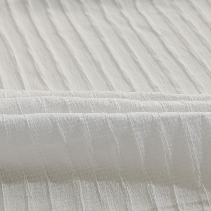 Fashion-forward men's button-front shirt with a unique ribbed texture