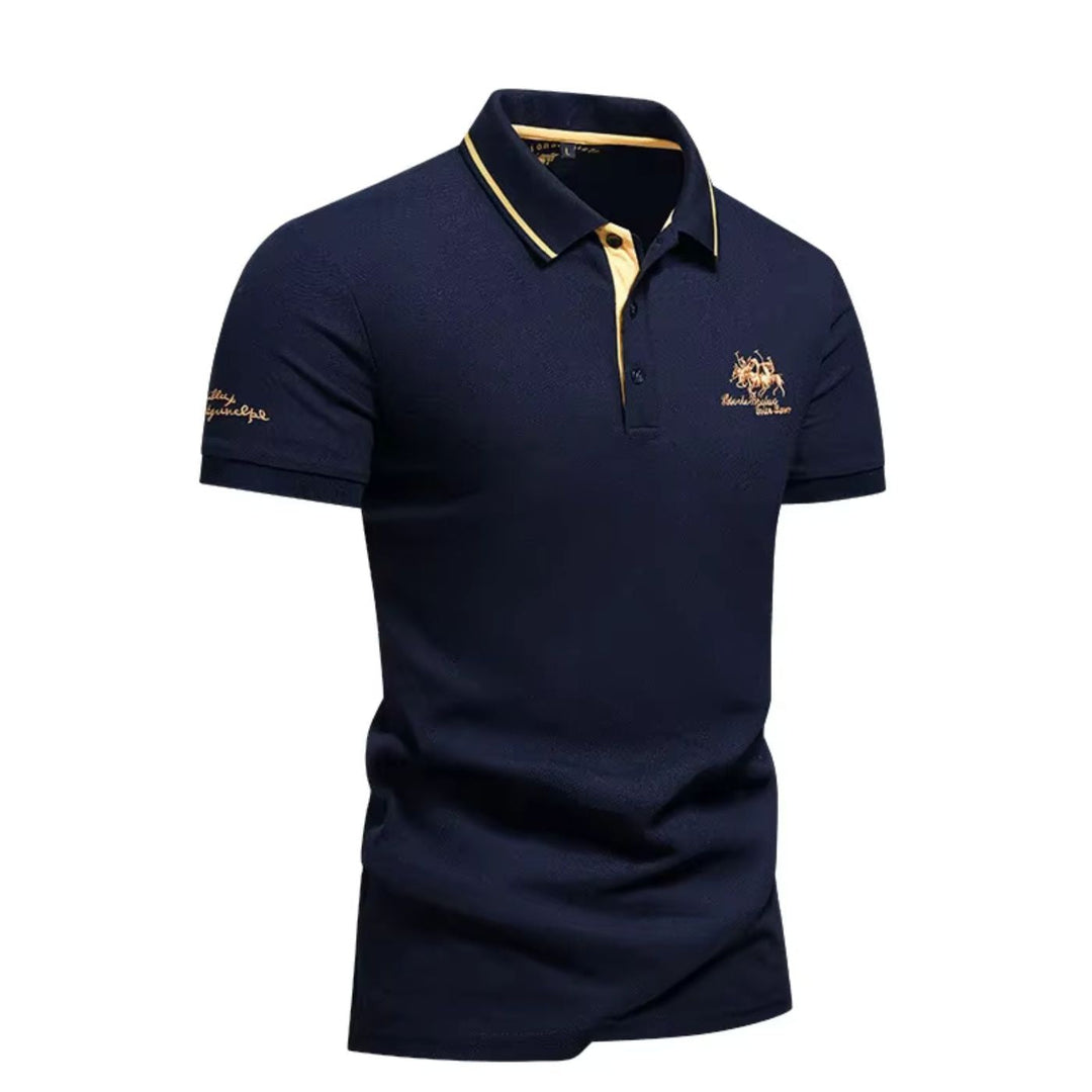 Comfortable men's classic polo shirt. Versatile short-sleeve button-up for casual & everyday fashion.