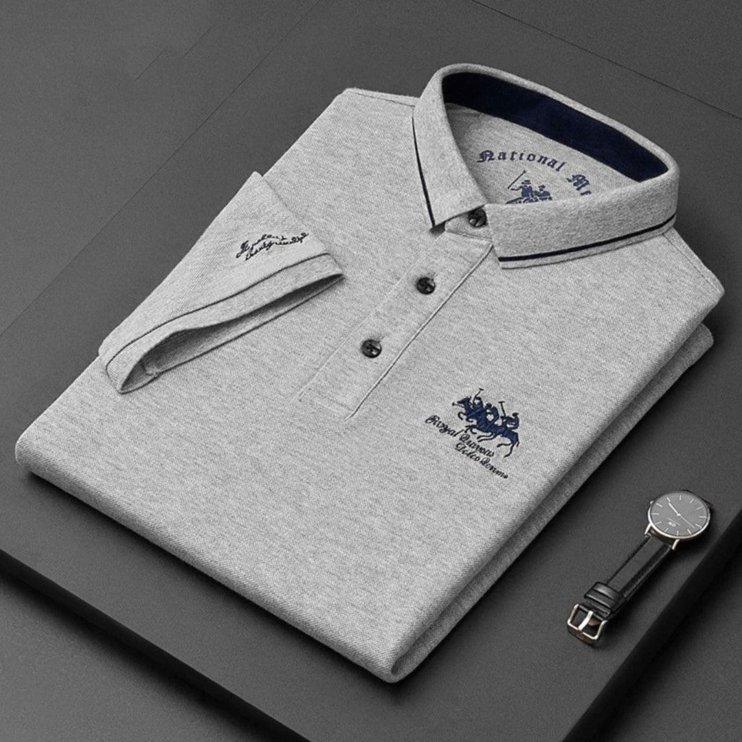 Men's fashion: short-sleeve button-up polo shirt, a classic and comfortable choice for casual elegance.