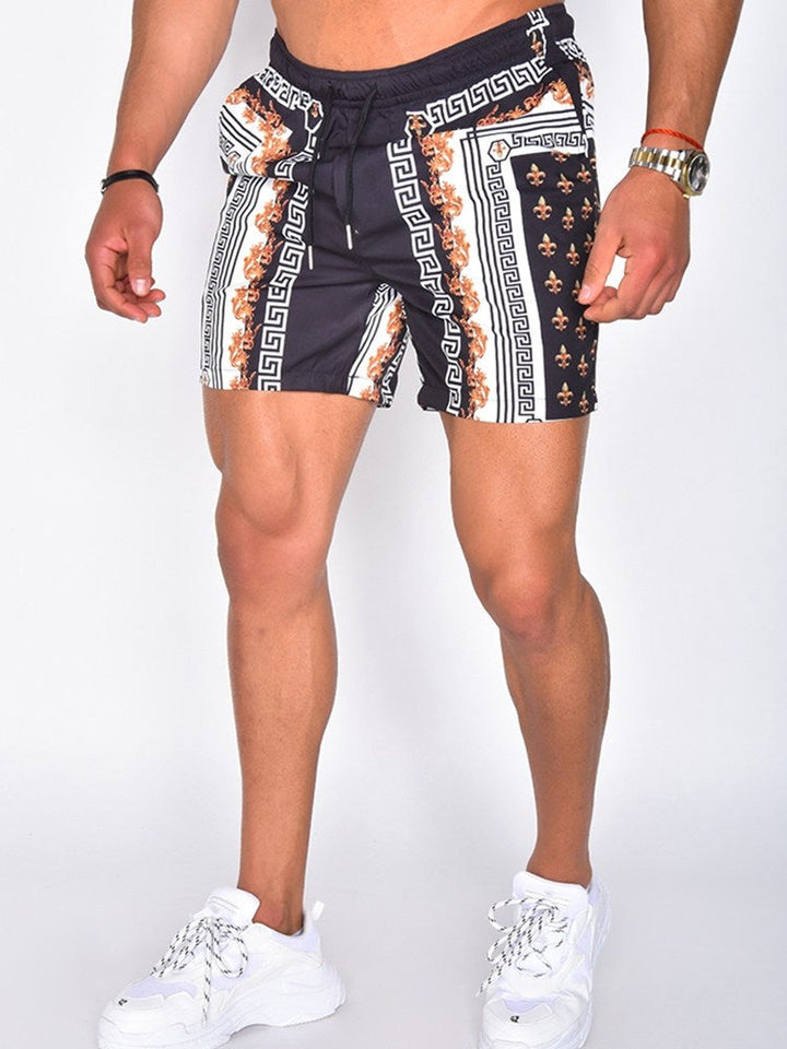 Stylish men's lightweight summer set: short sleeve shirt & matching shorts. Ideal for vacation, beach, or casual wear.