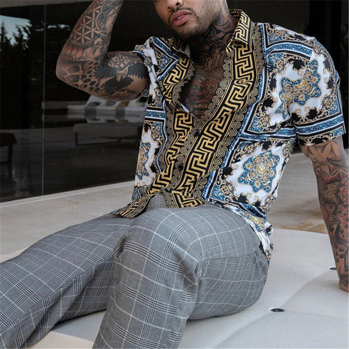Comfortable men's summer outfit: short sleeve shirt & matching shorts. Great for spring/summer fashion & travel.