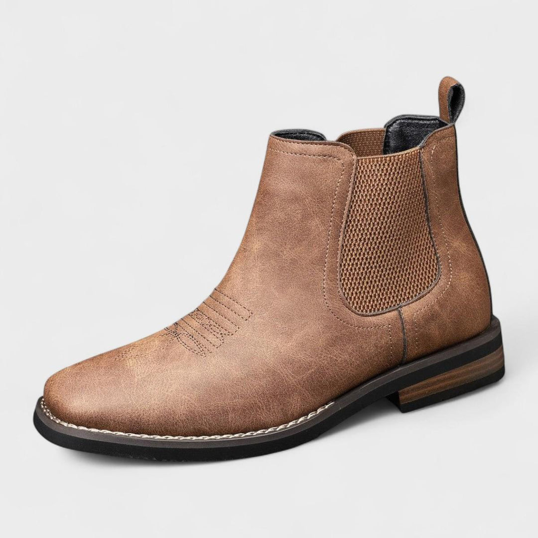 Men's stylish square toe Chelsea boots, perfect for classic and modern fashion.