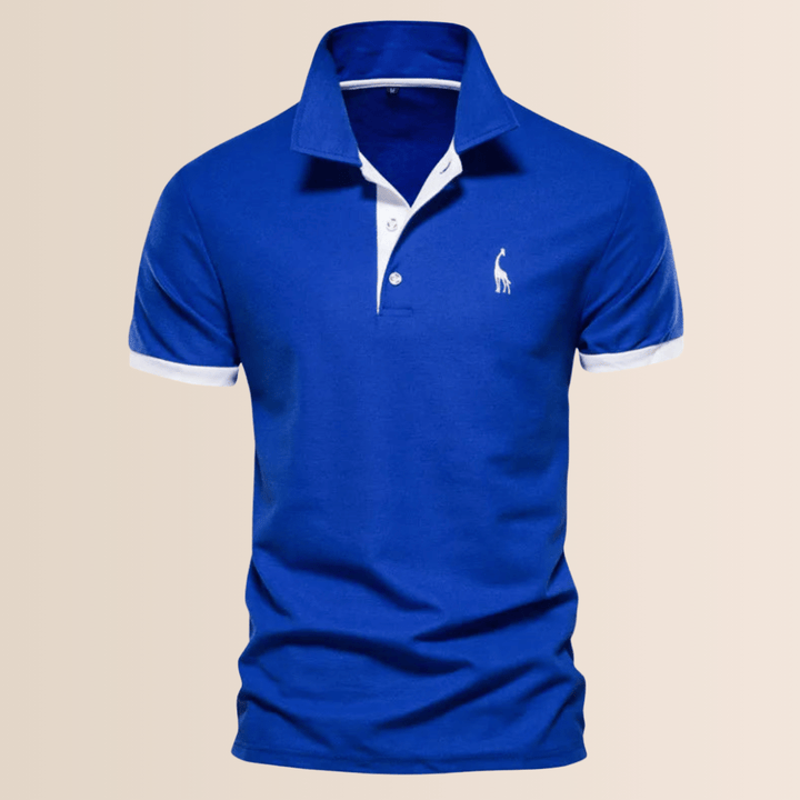 Comfortable men's stand collar polo, relaxed fit for summer, versatile casual shirt for stylish everyday use.