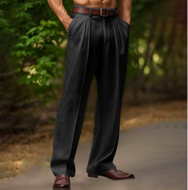 Men's stylish summer khaki pants, comfortable & versatile casual trousers.