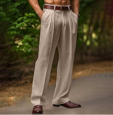 Versatile men's black casual trousers, ideal for summer comfort and style.