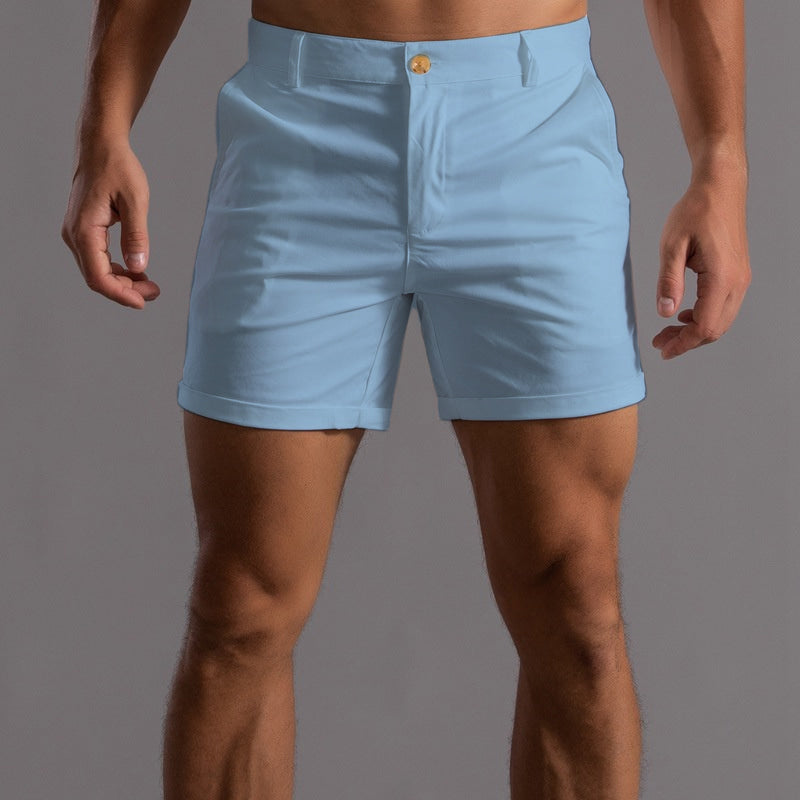 Versatile men's chino shorts with a tailored fit, ideal for stylish warm weather fashion & comfort.