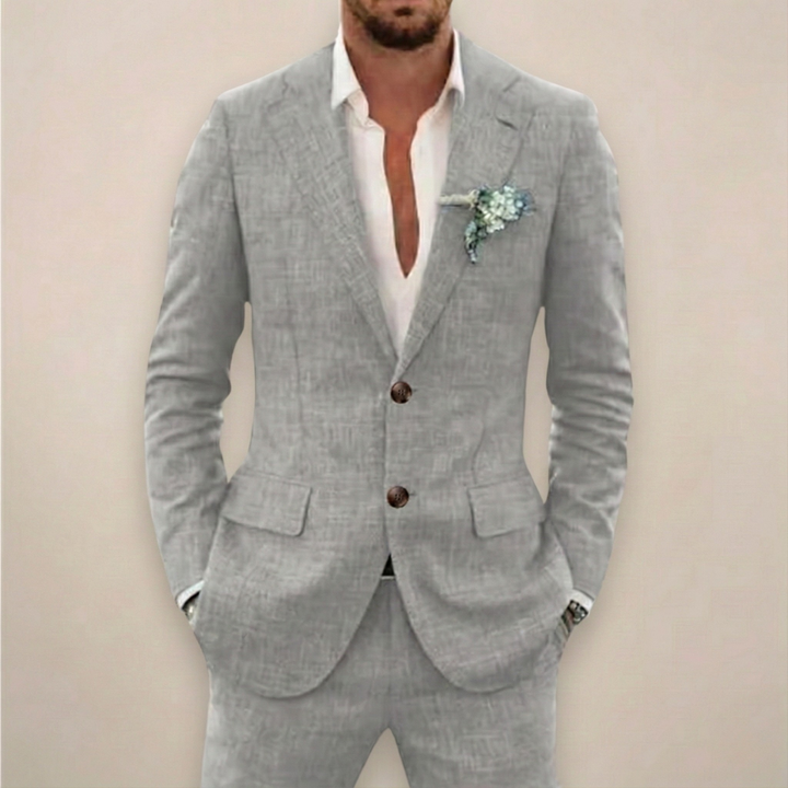 Stylish & elegant men's tailored two-piece suit. Premium formal wear for a sharp, modern look. Business & party.