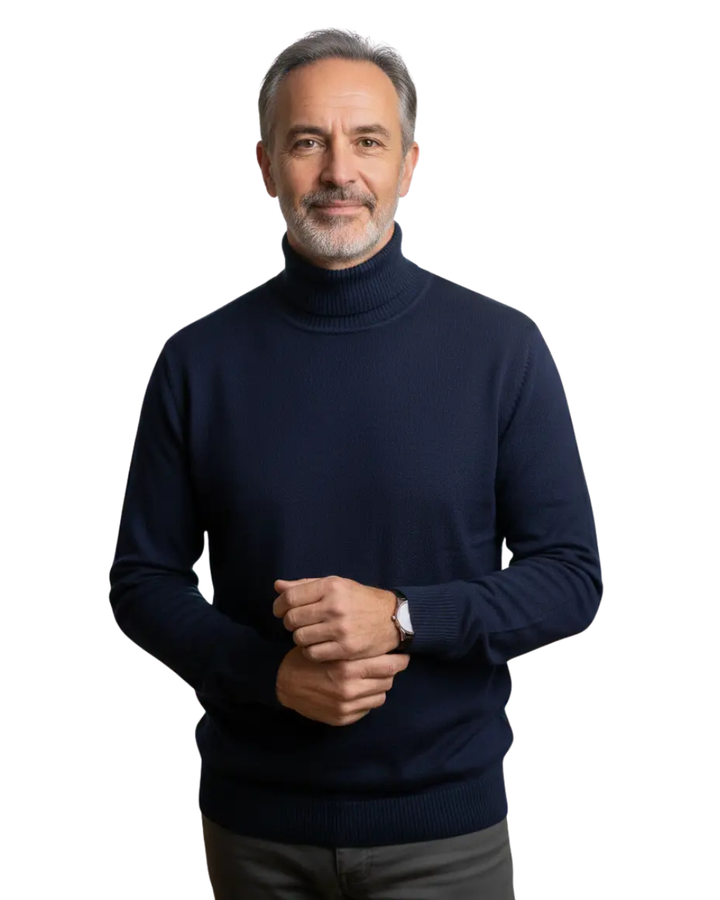 Men's stylish turtleneck sweater. Premium knitwear for ultimate comfort & warmth in autumn/winter fashion.