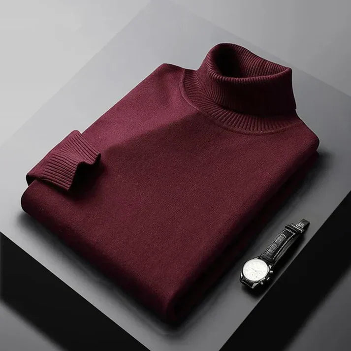 Premium men's comfortable turtleneck sweater. High-quality long sleeve knitwear for smart autumn/winter fashion.