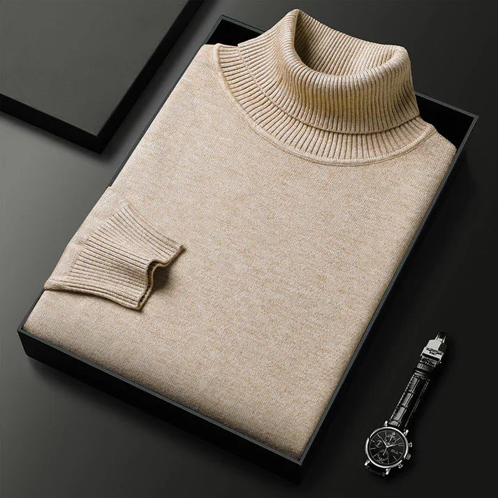 Men's stylish long sleeve turtleneck sweater, offering premium comfort & warmth. Essential knitwear for men.