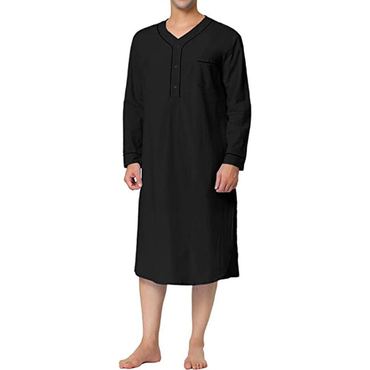 Men's V-neck sleepshirt, a comfortable and stylish option for nightwear.