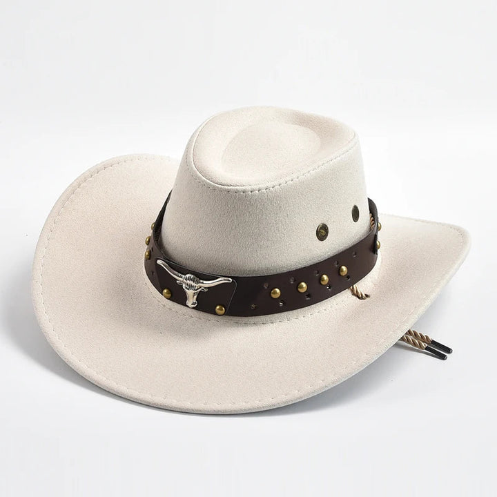Stylish men's wide brim Western hat, providing essential sun protection for outdoor adventures.