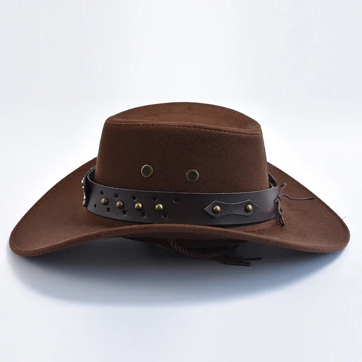 Men's wide brim cowboy hat for sun protection, Western fashion & outdoor durability.