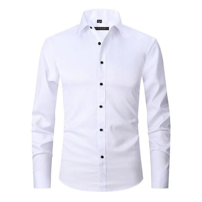 Men's stylish wrinkle-resistant long sleeve dress shirt. Perfect for business attire & formal wear.