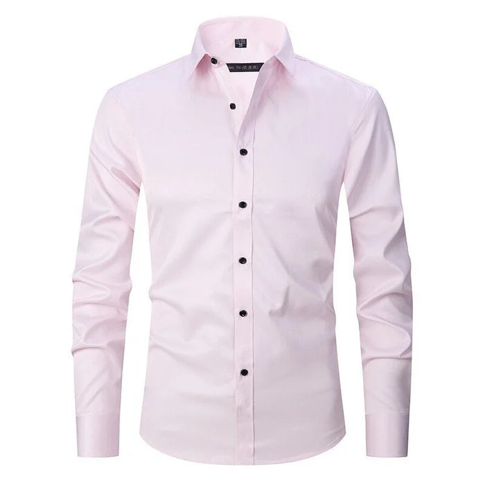 Wrinkle-resistant men's dress shirt, perfect for formal events, business, or smart casual wear.