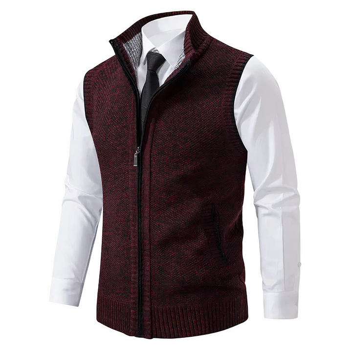 Durable men's outerwear vest with a full zip closure and functional pockets, offering versatile layering.