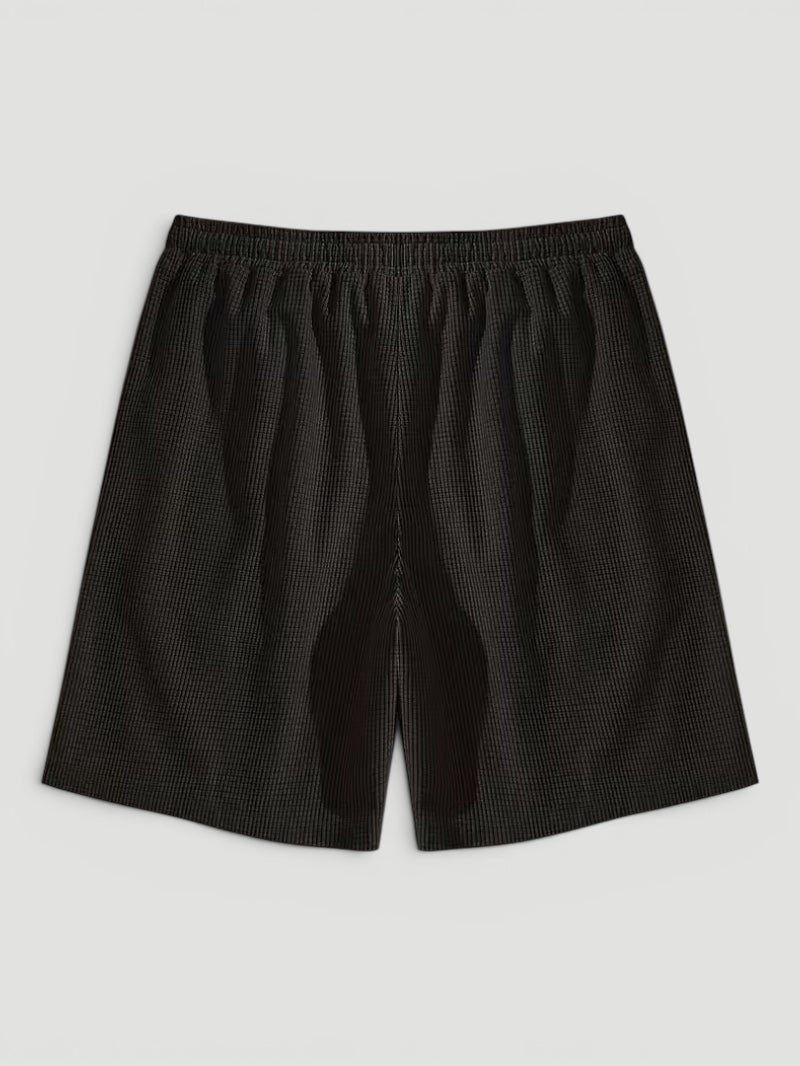 Casual men's textured shorts for summer. Drawstring waist & breathable fabric perfect for beach/vacation.