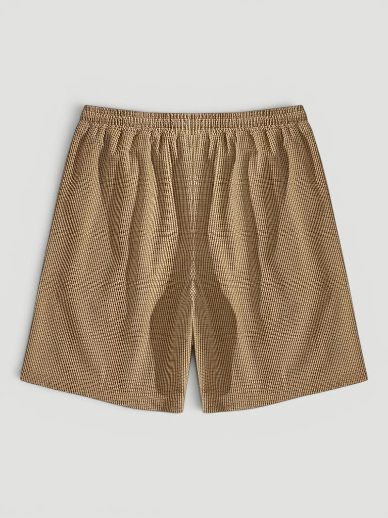 Comfortable & breathable men's summer shorts with a stylish textured finish & adjustable drawstring.