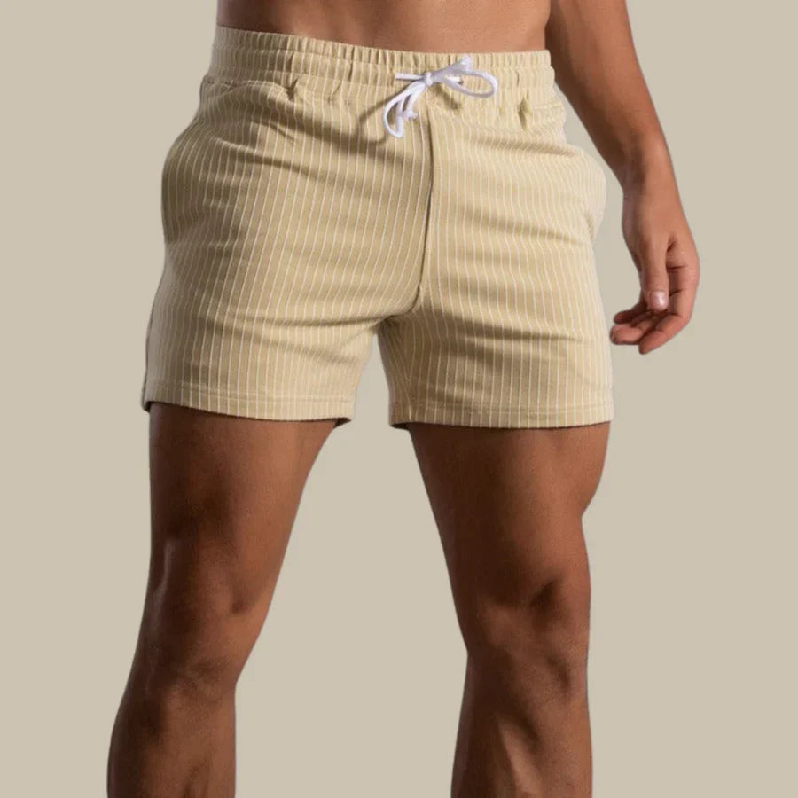 Athletic men's performance shorts for gym, running, and active training. Super stretch fabric.