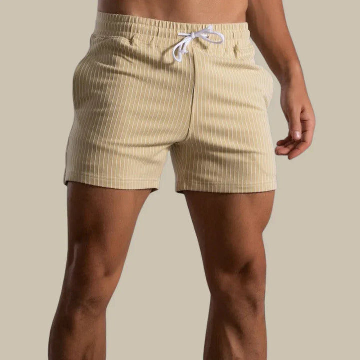 Athletic men's performance shorts for gym, running, and active training. Super stretch fabric.