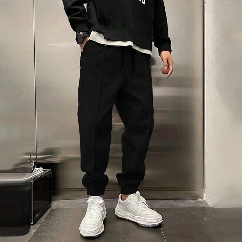 Men's fashion bottoms: relaxed fit comfort pants for casual or smart-casual looks.