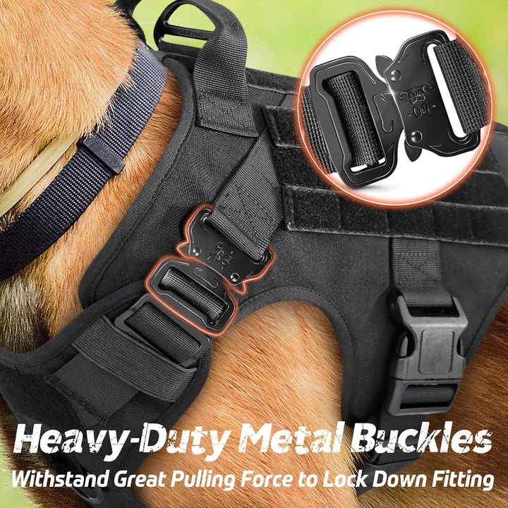 Adjustable large dog harness, perfect for tactical training and outdoor adventures.