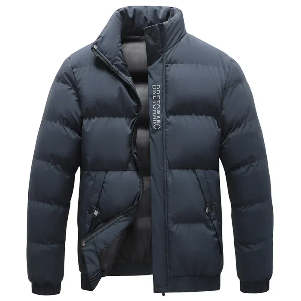Versatile men's tactical winter jacket. Windproof, waterproof outerwear for cold weather & outdoor use.