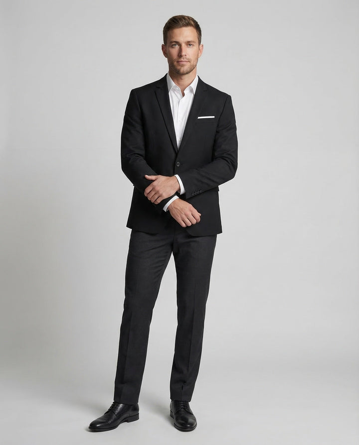 Men's tailored blazer with distinctive notched lapel. Perfect for smart casual & formal occasions.