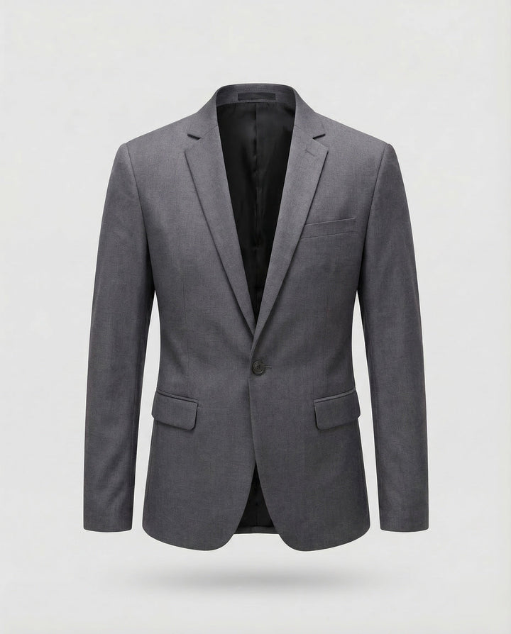 Men's smart casual outerwear: a tailored blazer with a unique lapel, enhancing any outfit.