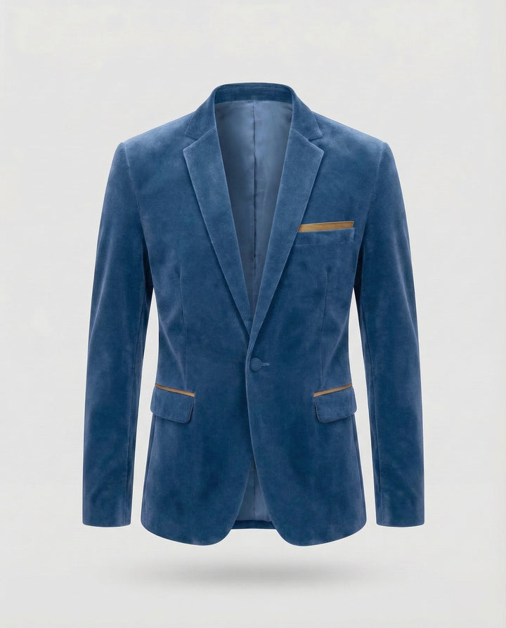 Elegant men's tailored blazer, a sophisticated choice for formal wear, featuring a distinctive lapel.