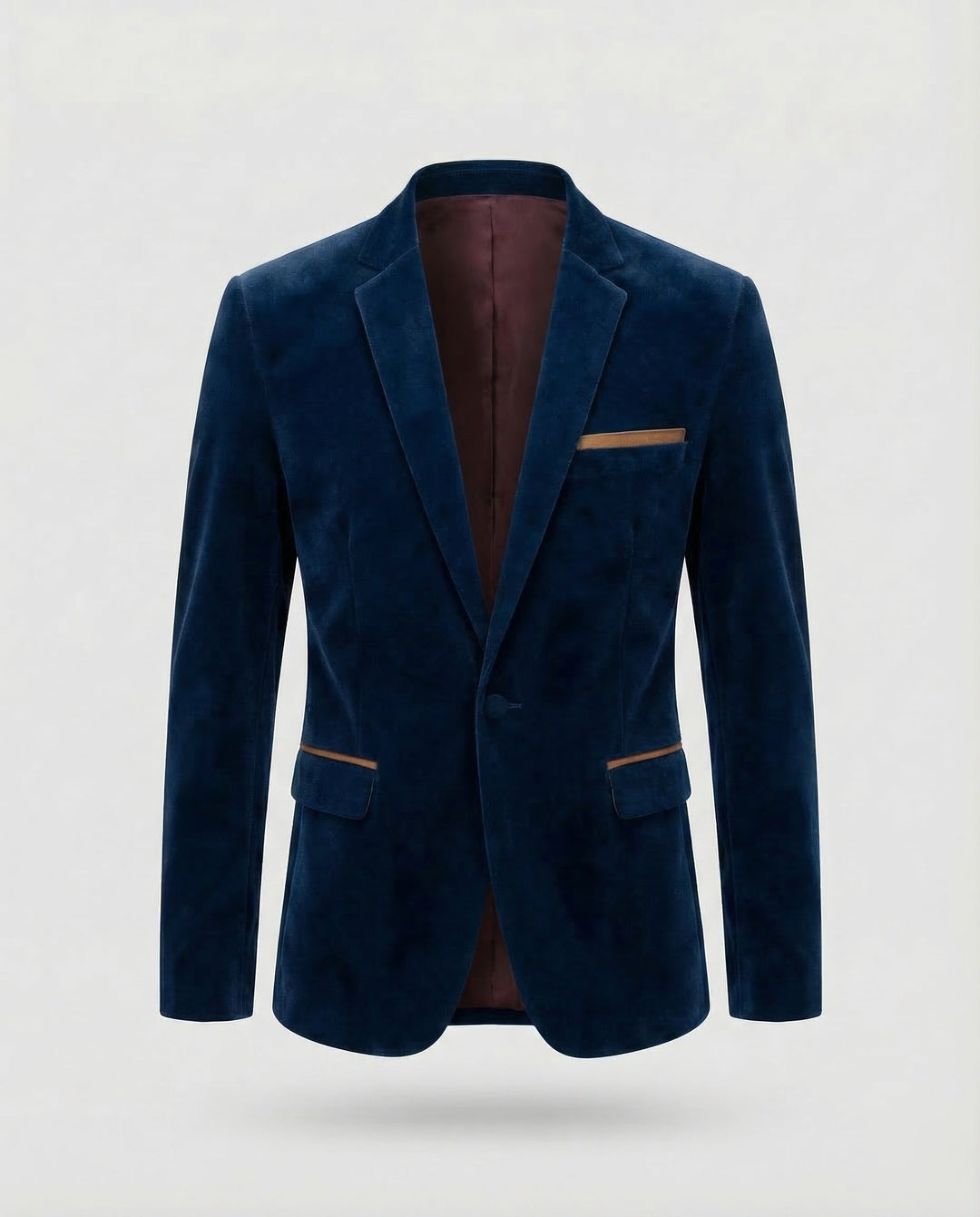 Statement men's tailored blazer, featuring a distinctive lapel, ideal for elegant evening fashion.