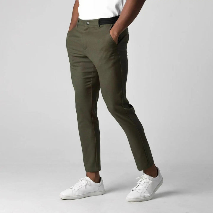 Men's tailored fit business casual chinos, comfortable & versatile for smart casual style.