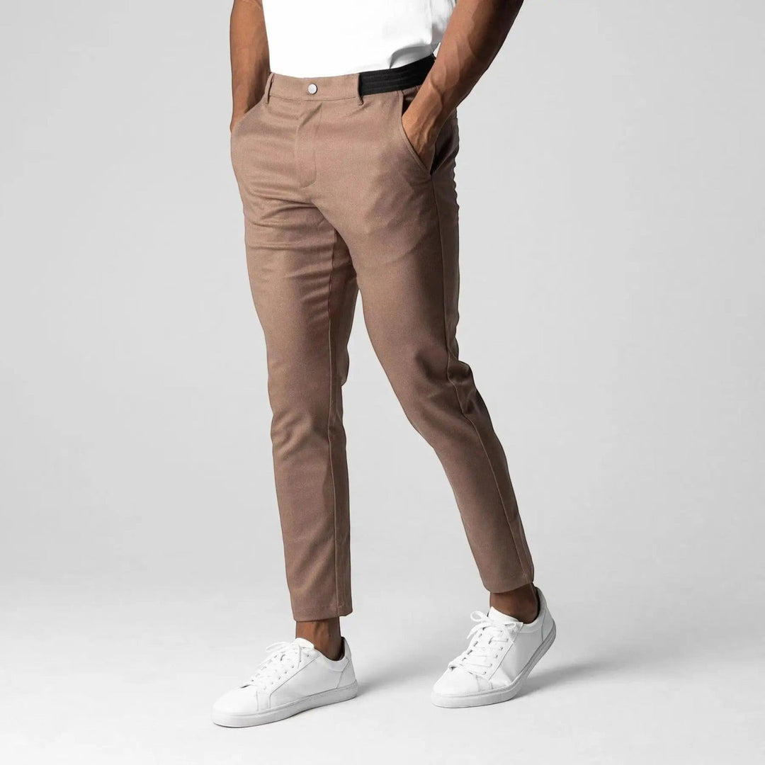 Comfortable men's stretch chinos, perfect for business casual and everyday wear.