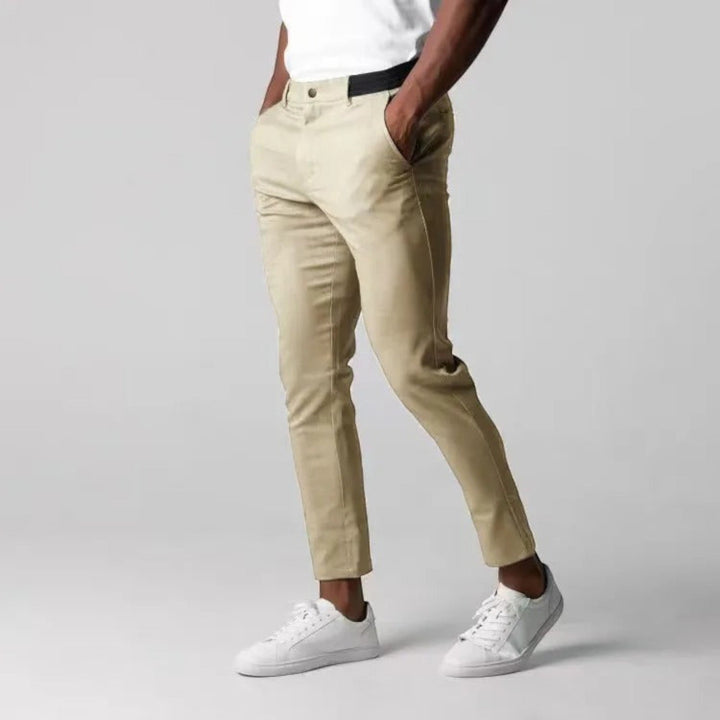 Premium men's comfortable business casual chinos, perfect for a polished tailored look.