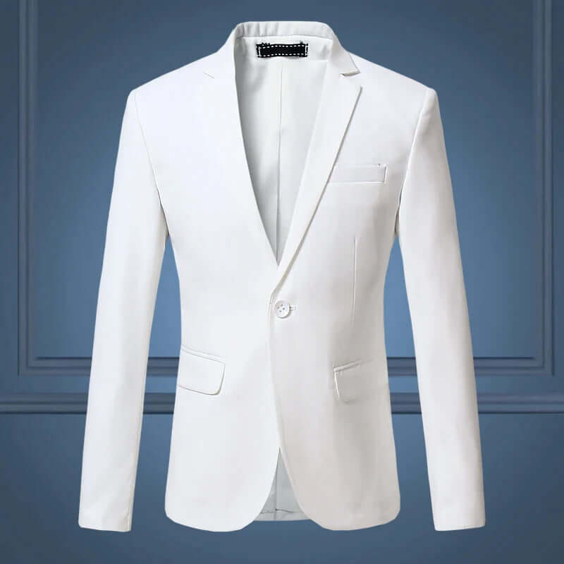 Professional men's tailored blazer, suitable for modern business attire and smart everyday menswear.