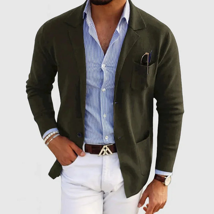 Men's smart casual blazer in tailored fit, ideal for office wear & professional look. Long sleeve menswear jacket.