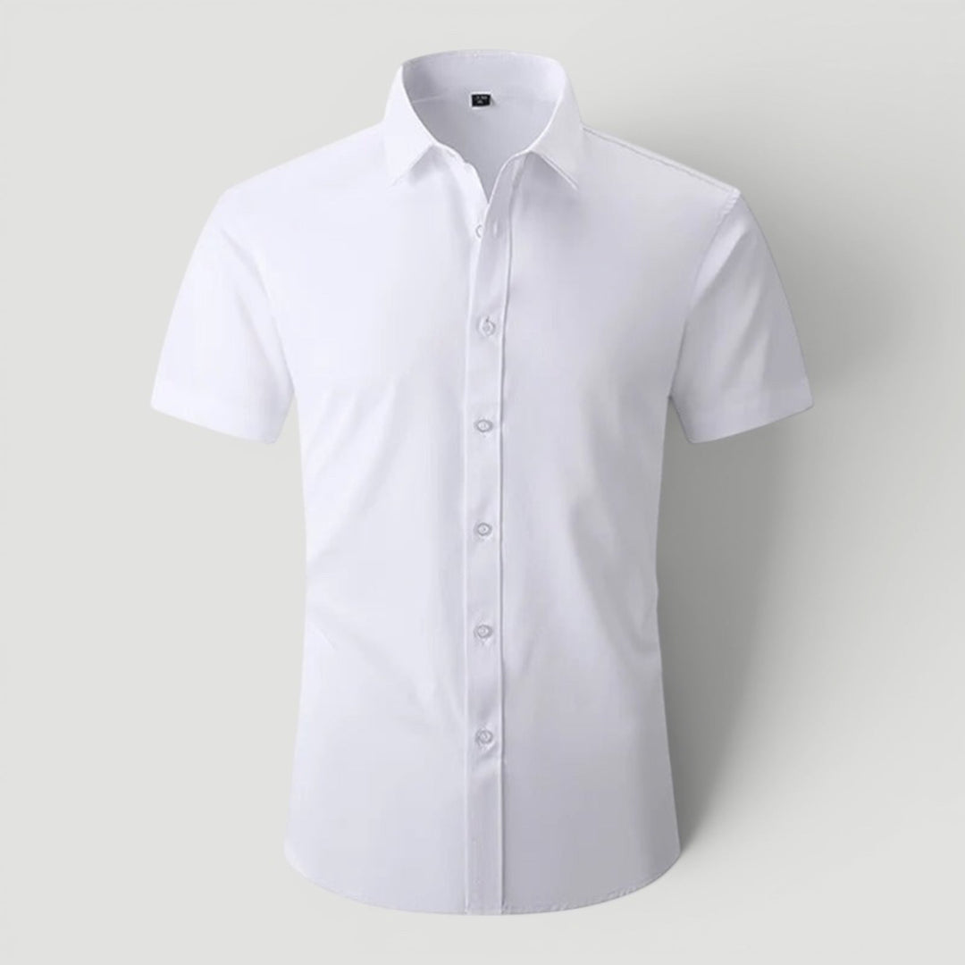 Modern men's short sleeve smart casual shirt, perfect for summer, office wear & weekend fashion.