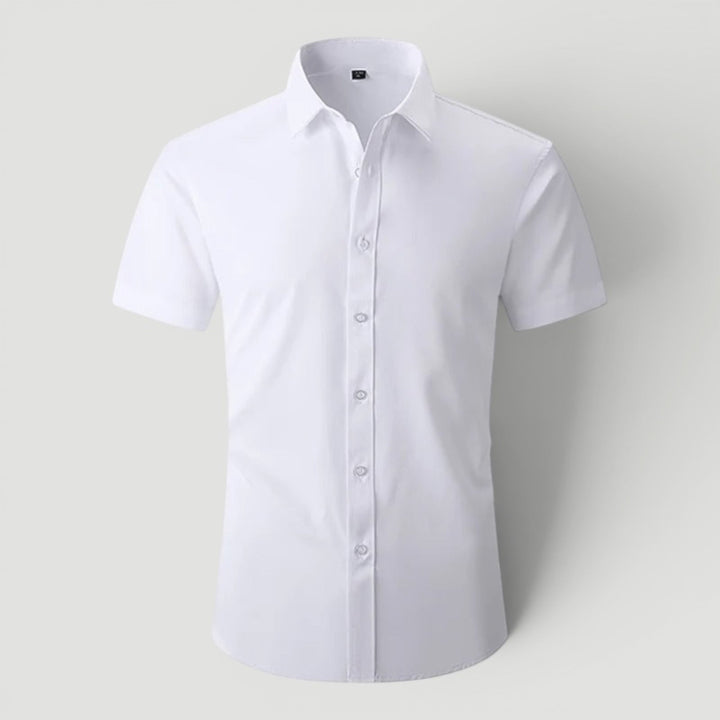 Modern men's short sleeve smart casual shirt, perfect for summer, office wear & weekend fashion.
