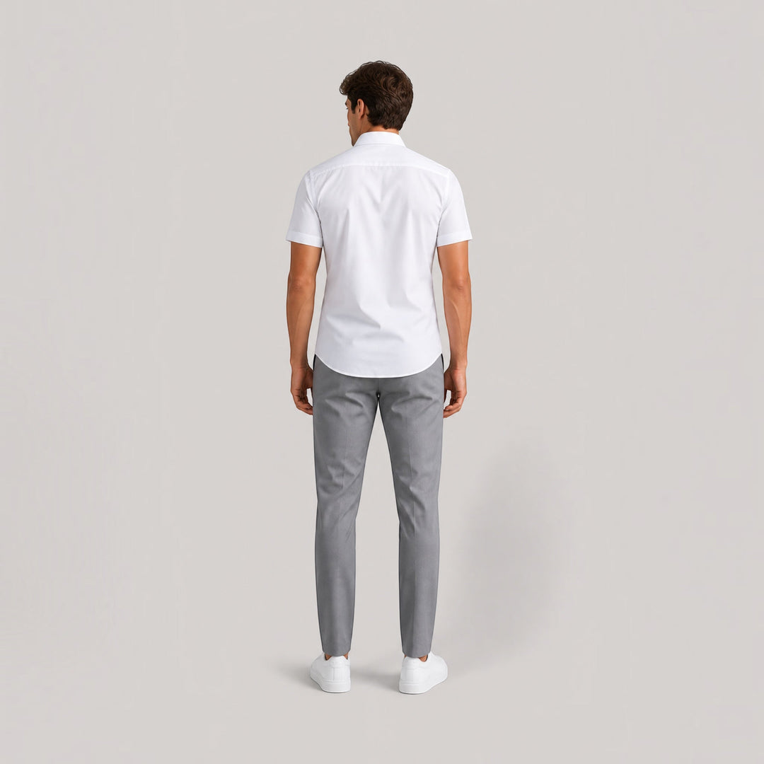Fashionable men's short sleeve shirt, smart casual for business, office, summer & comfortable weekend.