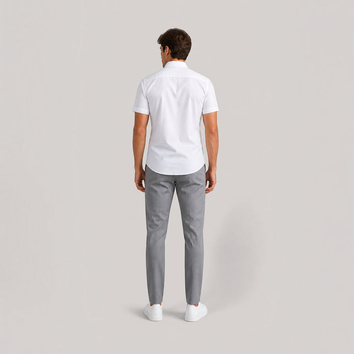 Fashionable men's short sleeve shirt, smart casual for business, office, summer & comfortable weekend.