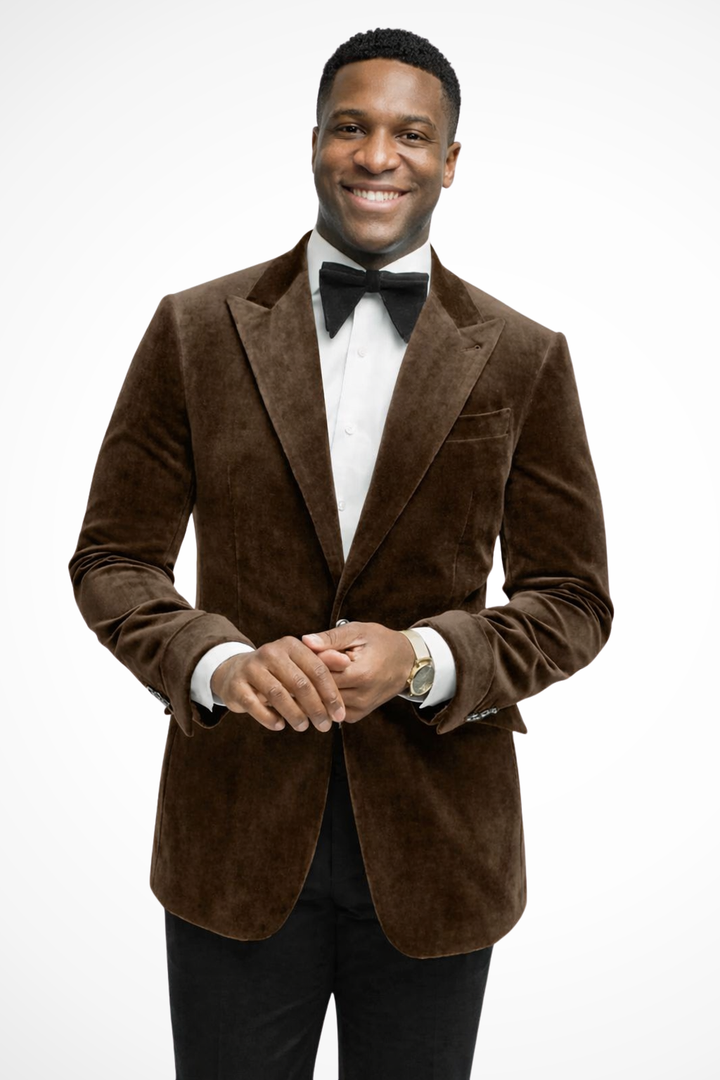 Fuchsia men's peak lapel blazer, a bold special occasion jacket.