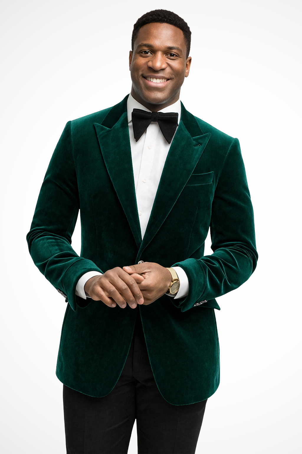 White men's peak lapel blazer, elegant choice for special occasions.