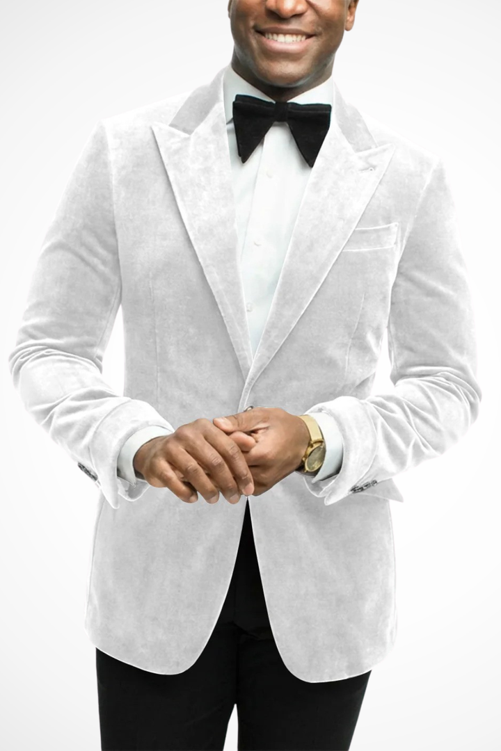 Emerald men's peak lapel blazer, a stylish jacket for parties.