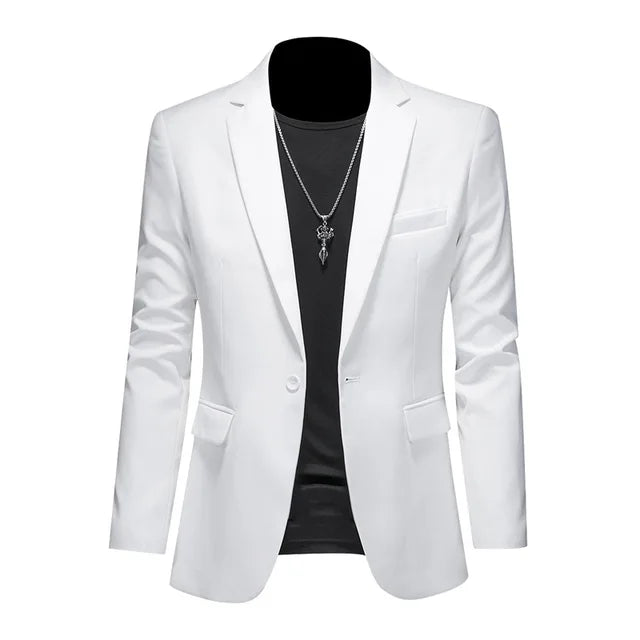 Modern men's tailored jacket. Single-breasted blazer offering a sharp, refined look for any men's fashion style.